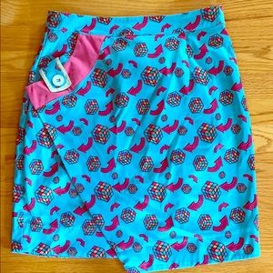 Lindy Bop novelty print faux wrap skirt